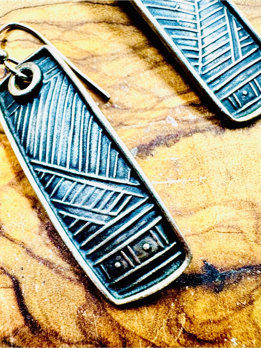 Signed Tabra Silver Vintange Drop Earrings Artesian - Picture 2 of 6